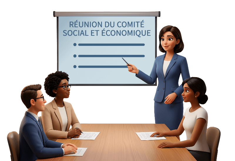 Illustration d'une réunion du comité social et économique (CSE)